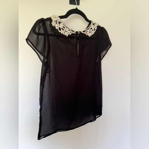 Atmosphere Sheer Lace Collared Blouse - Picture 5 of 8